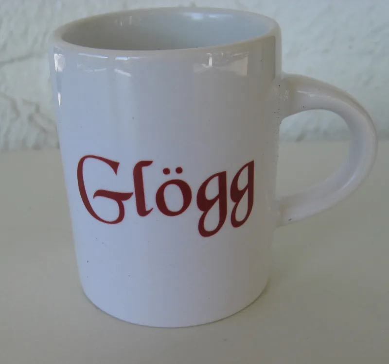 Ceramic glögg cup  2.5 " diameter x 2"