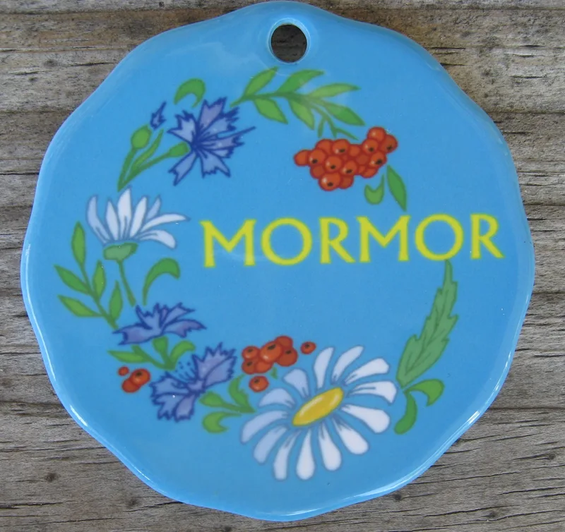 Ceramic "Mormor" ornament 3"