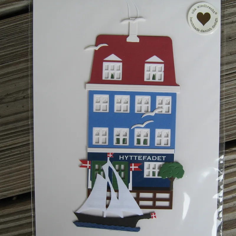"Hyttefadet" papercut mobile 6.5" x 3" Made in Denmark by Oda Wiedbrecht  1 left