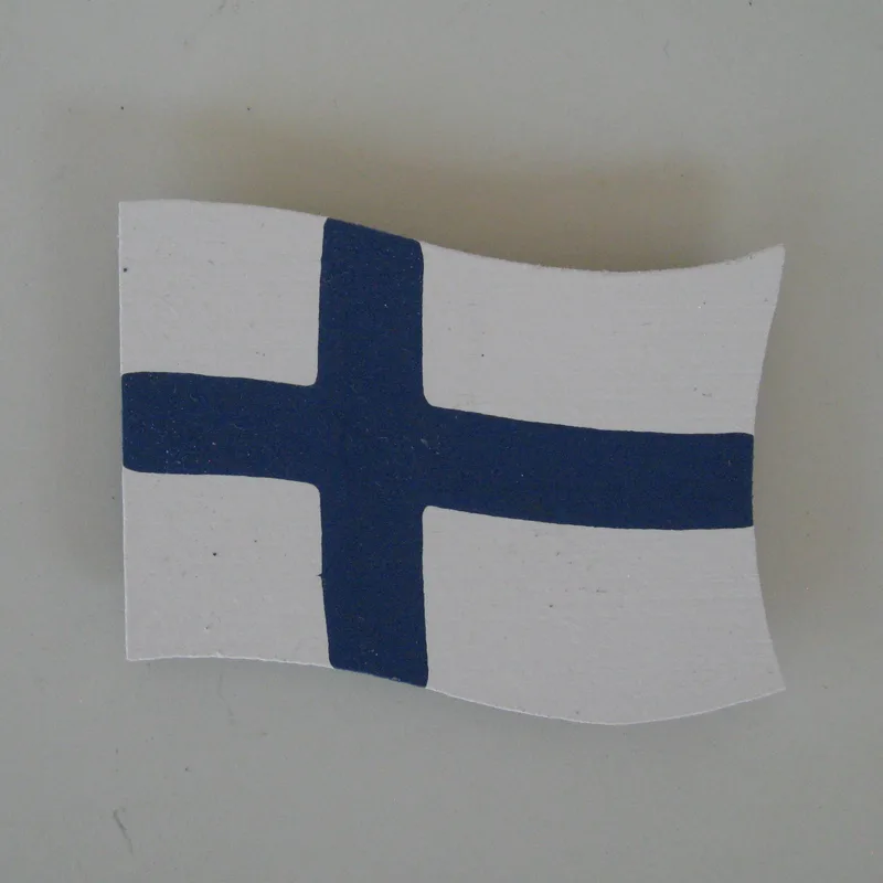 Magnet, flag, Finnish wood