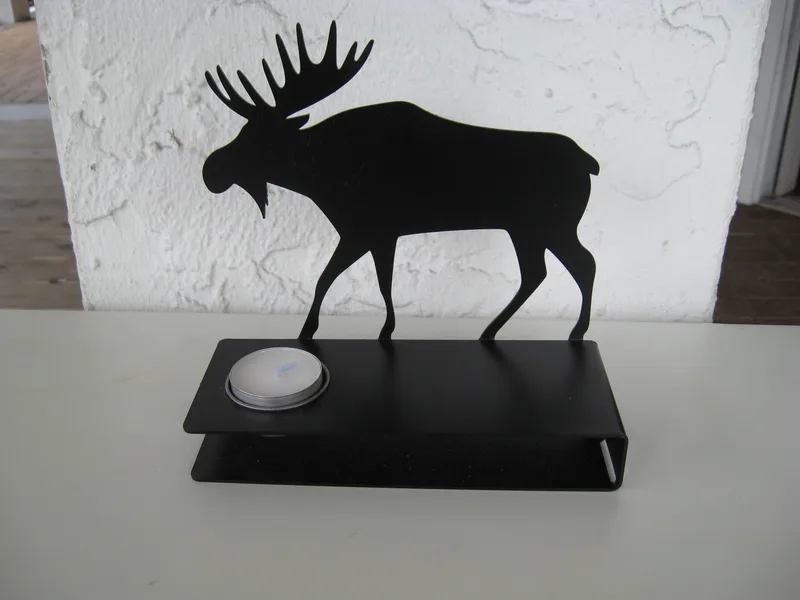 Black Metal Moose Candle holder w/tea lite 61/2" x 6"  Made in Sweden