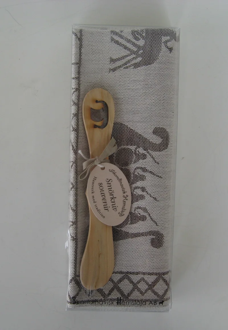Boxed dish towel "Vikings" and spreader (Viking ship")  27" x 18"  Made in Sweden