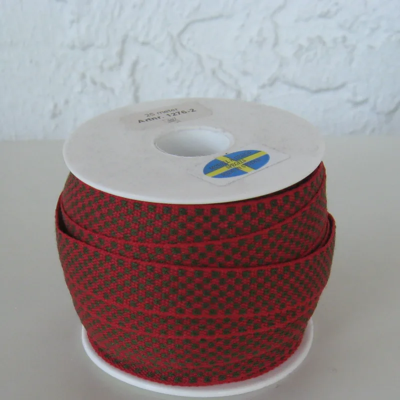 red/green ribbon sold by the yard   Made in Sweden
