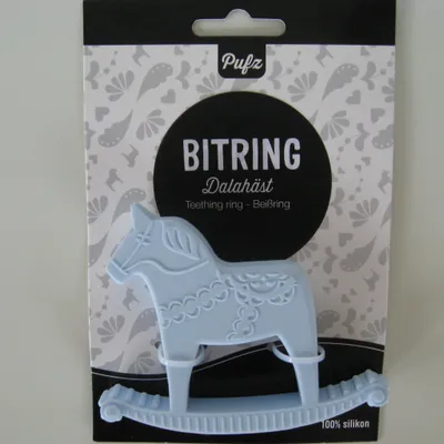 Rubber teething ring 3" x 4" Swedish design Pufz of Sweden Åkersberga