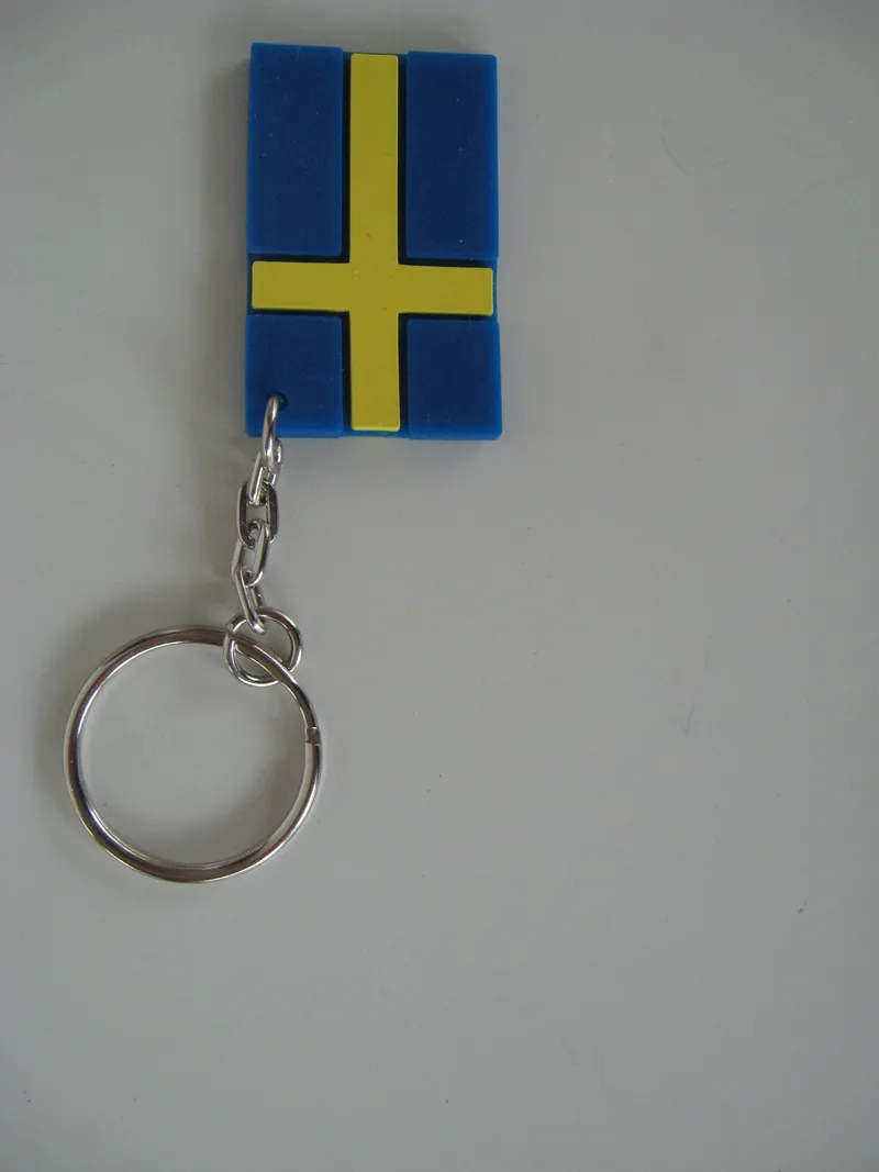rubber Swedish flag key ring  Pufz of Sweden Åkersberga