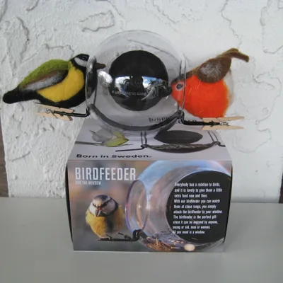 Window bird feeder from Born in Sweden 8"x5" with suction cup (felt birds not included)