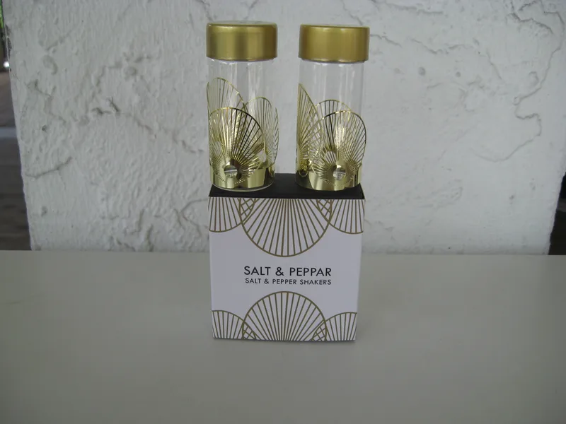 "Sun Gold" salt & pepper shakers 3"  Pluto of Sweden