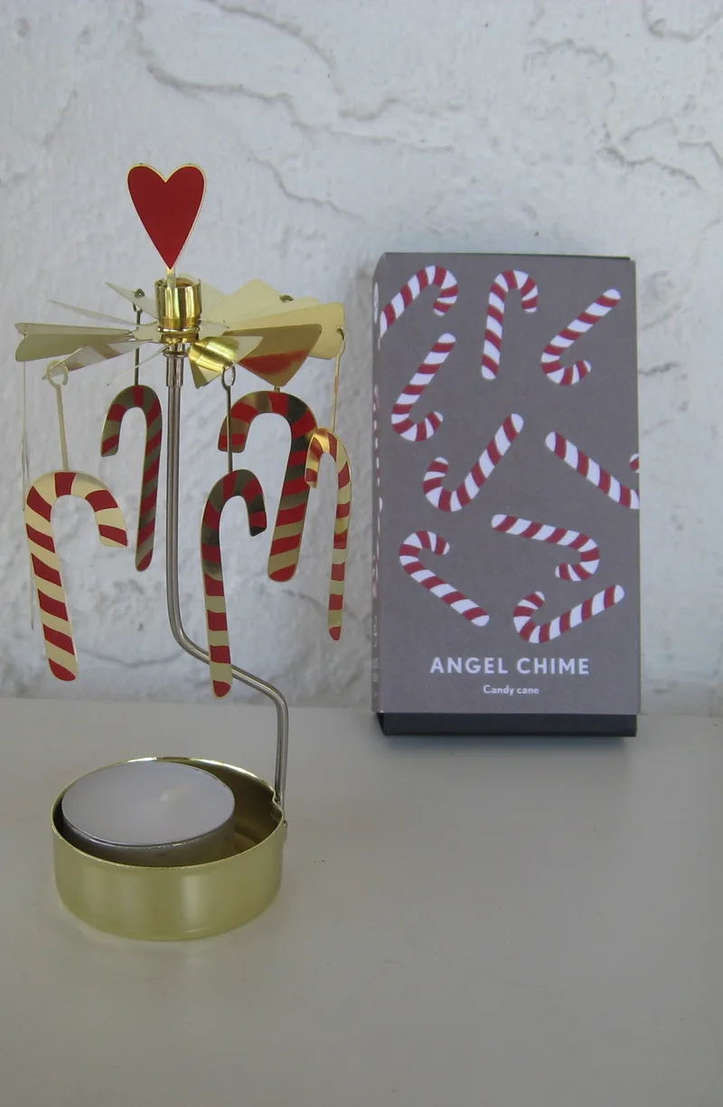 Angel chimes style candle holder "Polka Gris" 6.5" Pluto of Sweden