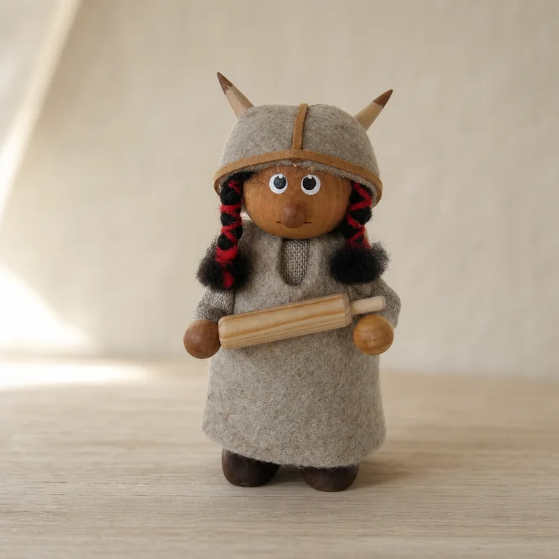 Viking woman  5" tall  Made in Sweden  1 left