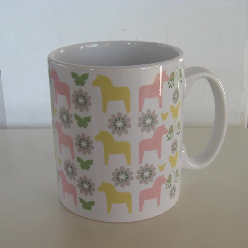 Pastel Dala horse mug by Originella of Sweden