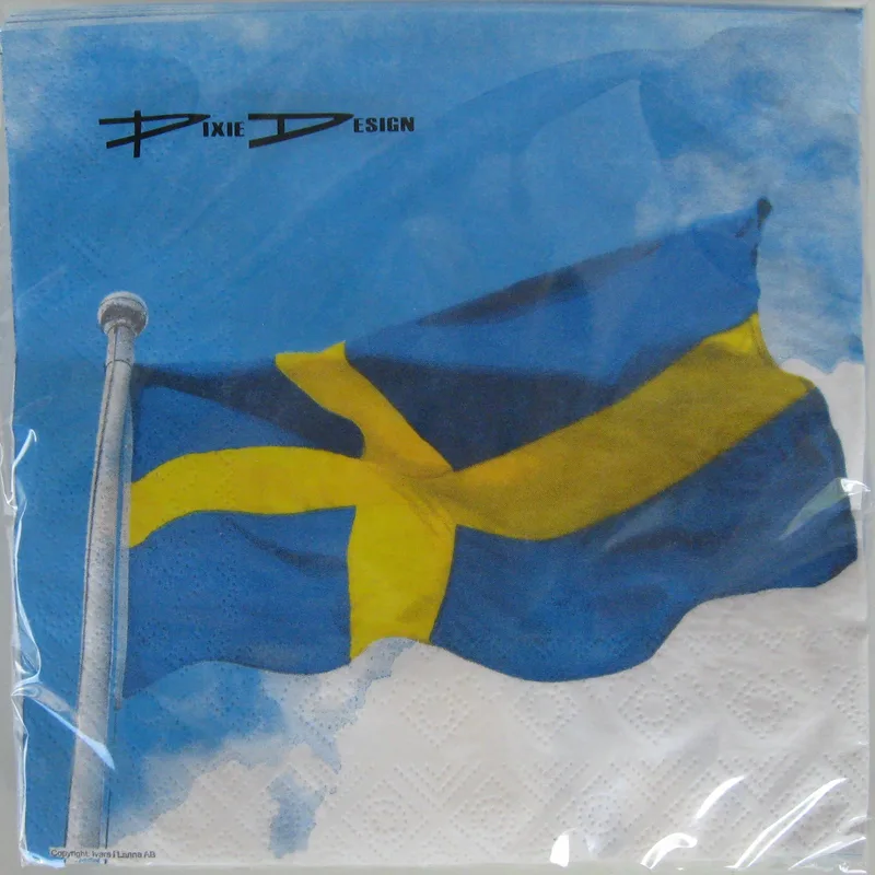 Swedish flag luncheon napkins 20 in pkg 3 ply