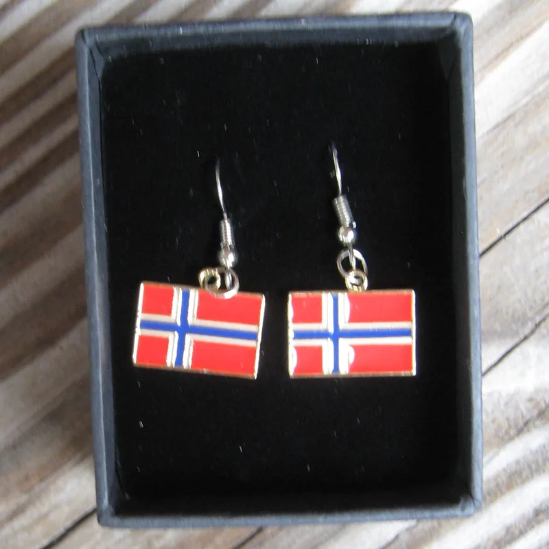Norwegian flag earrings