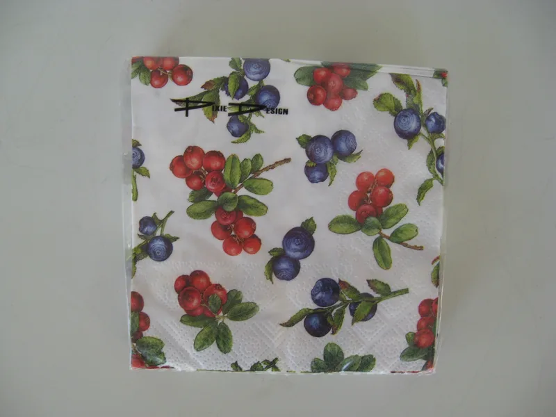 Blueberry/lingonberry beverage napkins