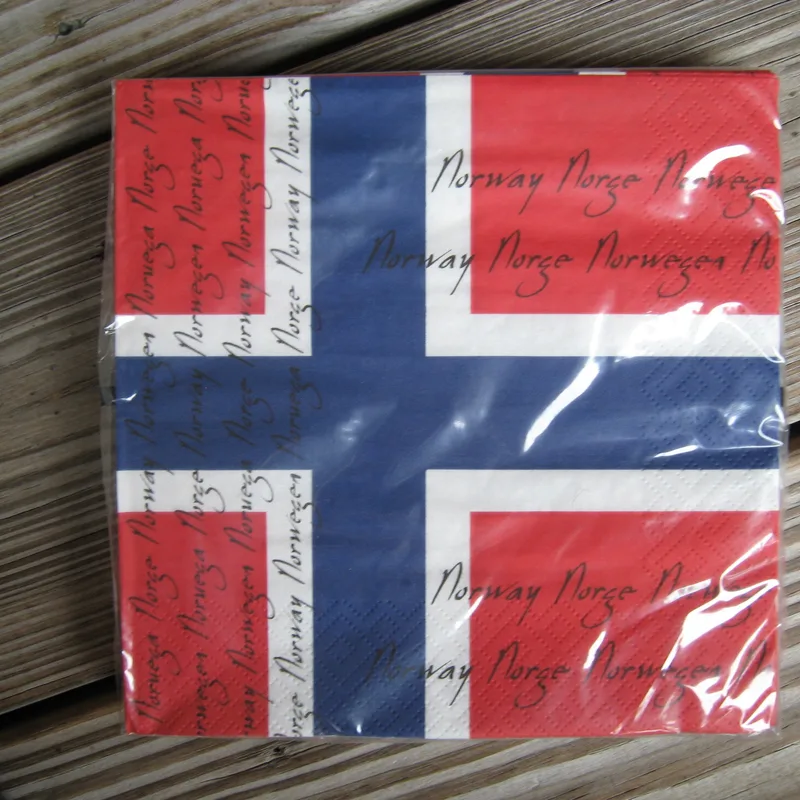Norwegian flag luncheon napkins 6.5"x 6'5" 20 in pack