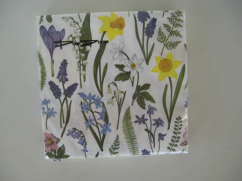 Swedish Landscape flowers luncheon napkins