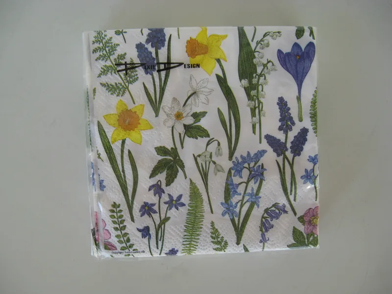 Swedish Landscape flowers beverage napkins