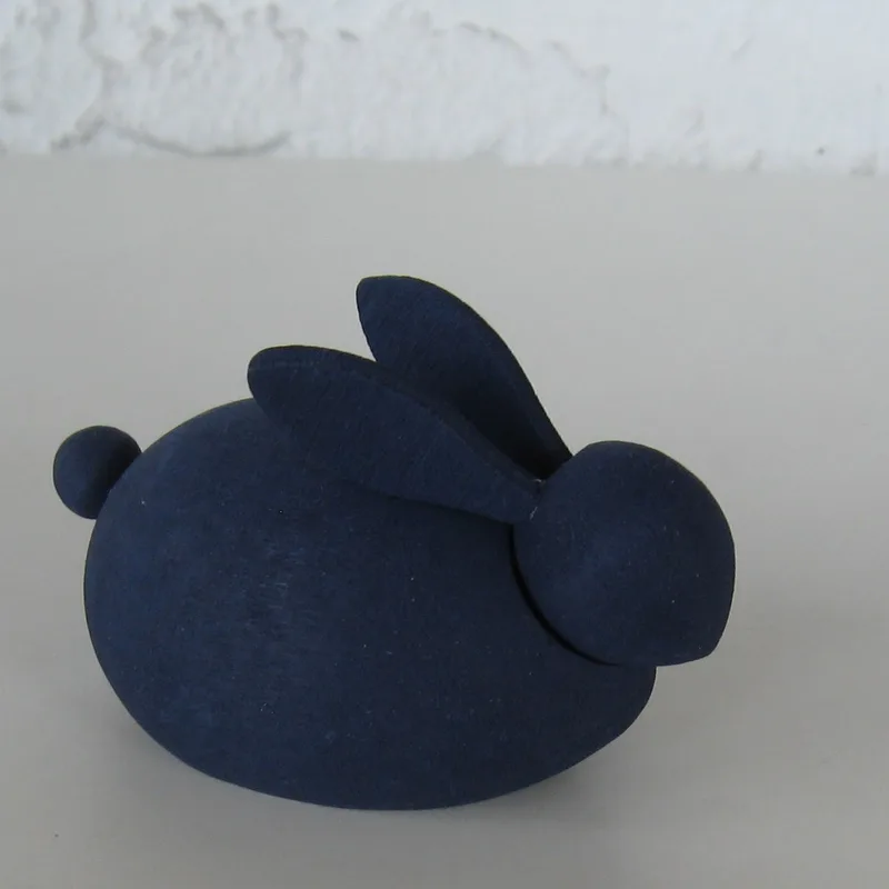 Dark blue bunny  3"x 2", wood, Made in Sweden