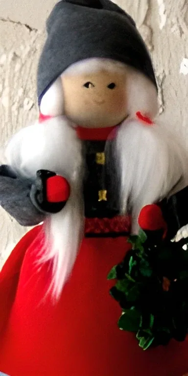 Lady Tomte with wreath, 6", Butticki of Sweden