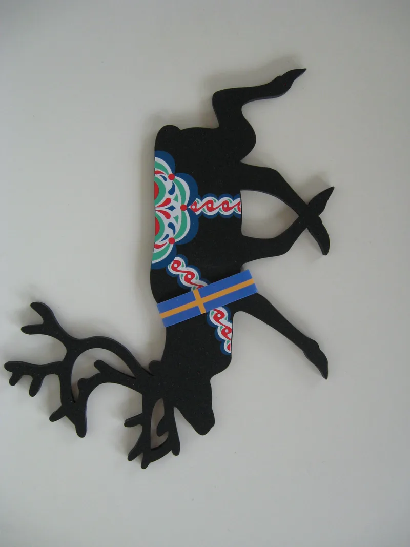 Reindeer trivet  9.5" x 7.5" rubber:  Made in Sweden 1 left