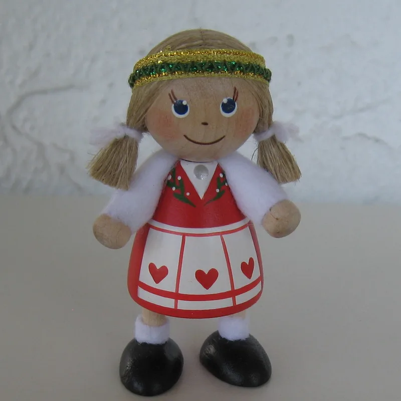 Christmas girl 3" wood Made in Sweden