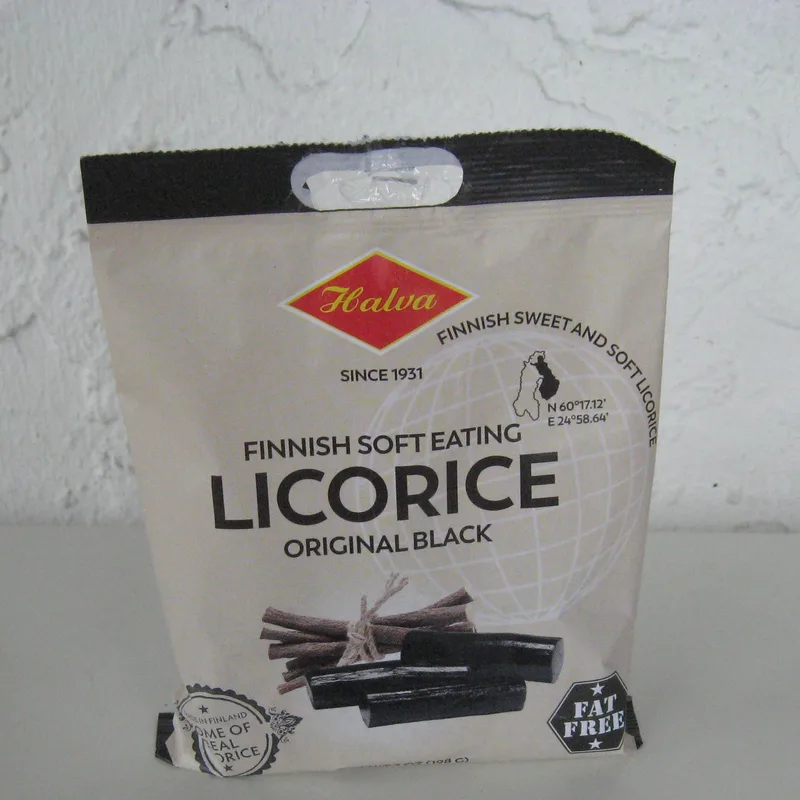 Halva black licorice  7 oz   Finland