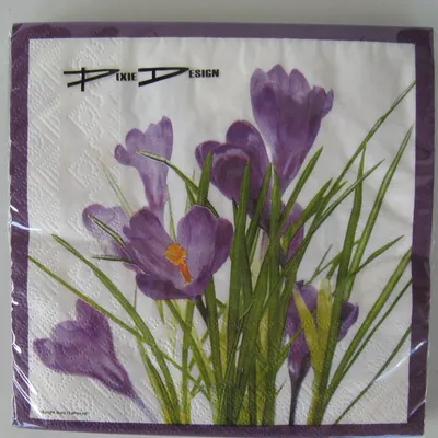 Swedish "Crocus" Pixie design, luncheon napkins, 6.5" x 6.5", 3-ply, 20/pkg 2 left