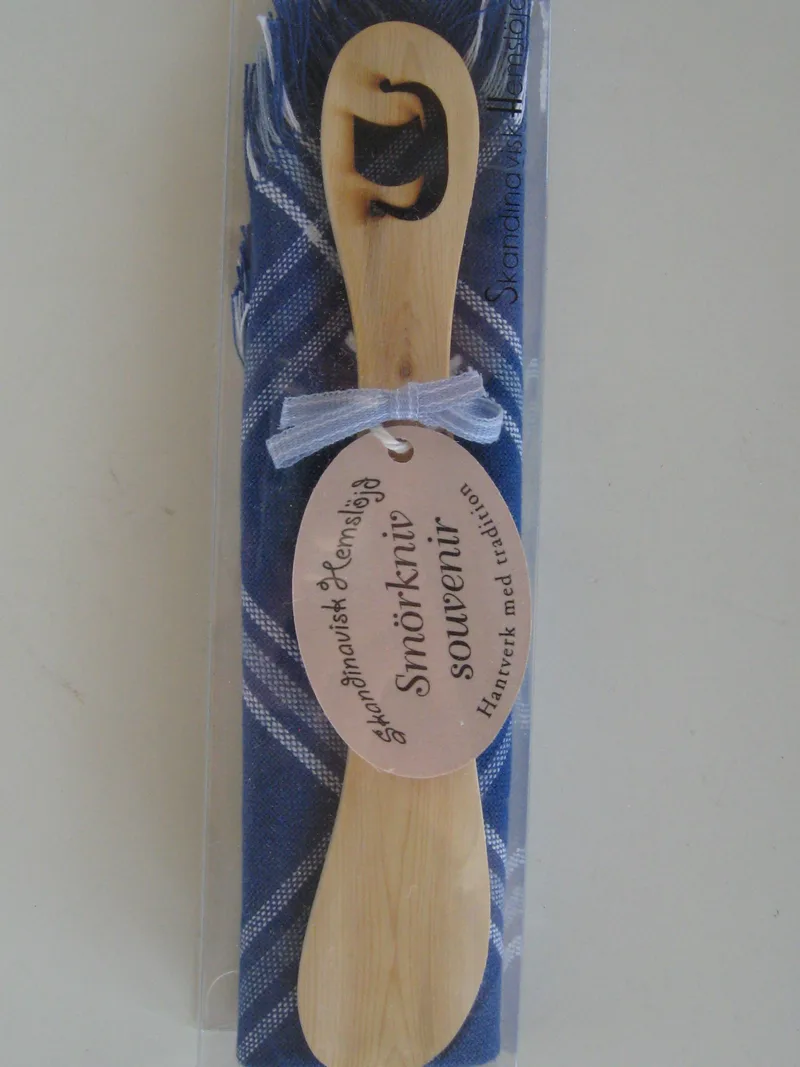 Boxed set with "Viking ship" spreader and cookie cloth  10" x 10"  Made in Sweden