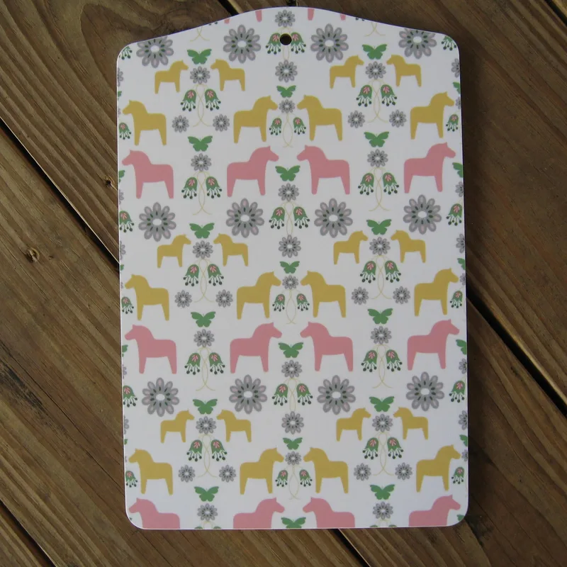 Pastel Dala horse board by Originella of Sweden