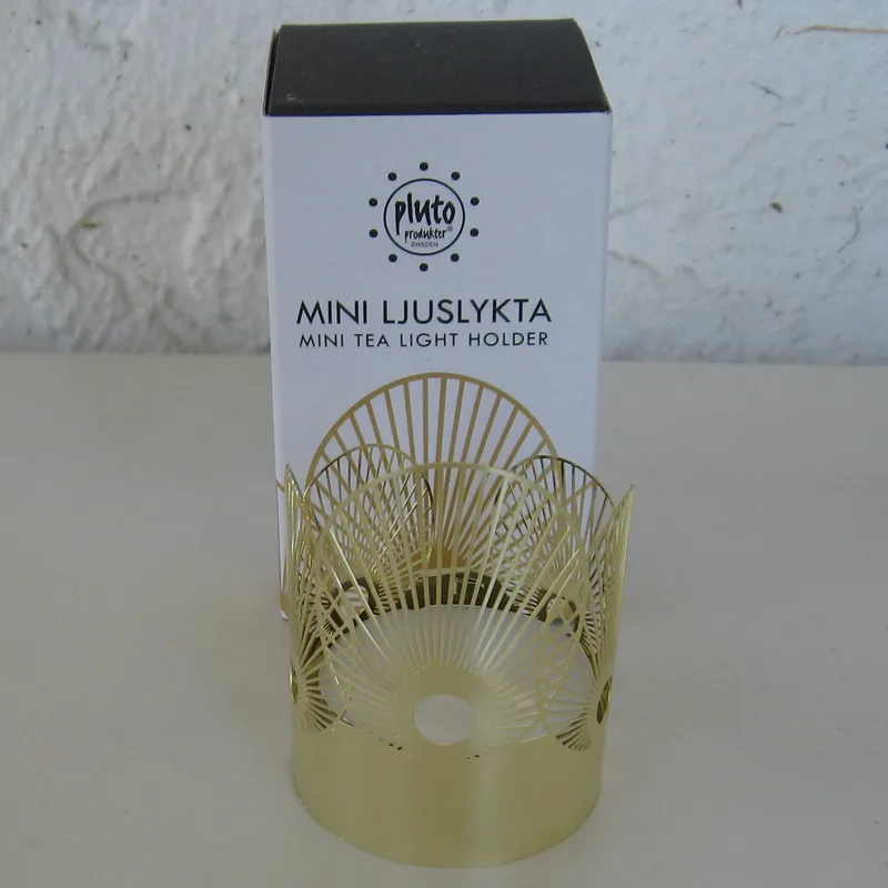 Mini "Sun" tea light candleholder 2.5" x 2" Pluto of Sweden