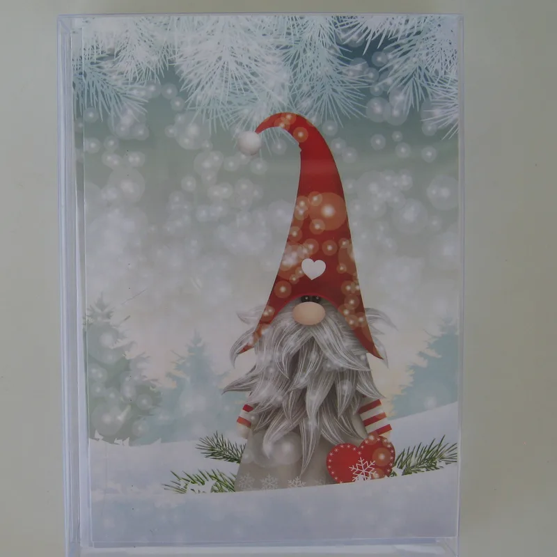 Boxed Christmas cards "Gnome" Norwegian text 12 cards  7" x 5"