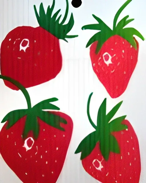 Swedish screen printed dishwashing sponge/ dish cloth, "Strawberries"