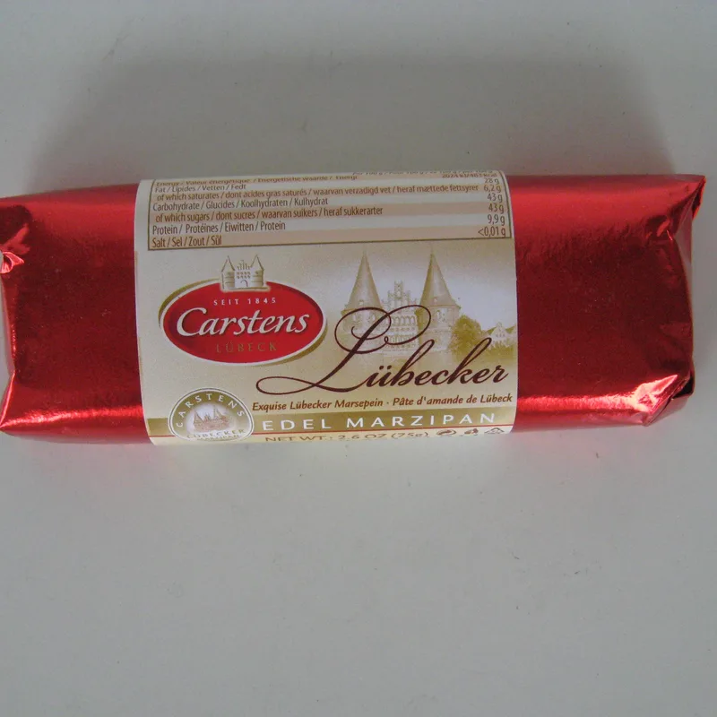 Carstens Lubecker marzipan chocolate bar 2.7 oz  Germany