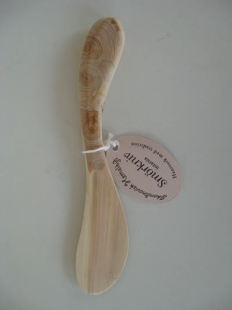 Juniper butter spreader with inlaid handle 7" Sweden