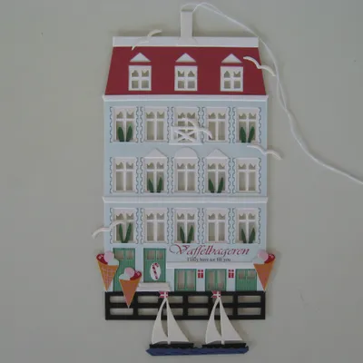 Papercut mobile "Vaffelbagaren" by Oda Wiedbrecht, 6.5" x 6.5" 5 left