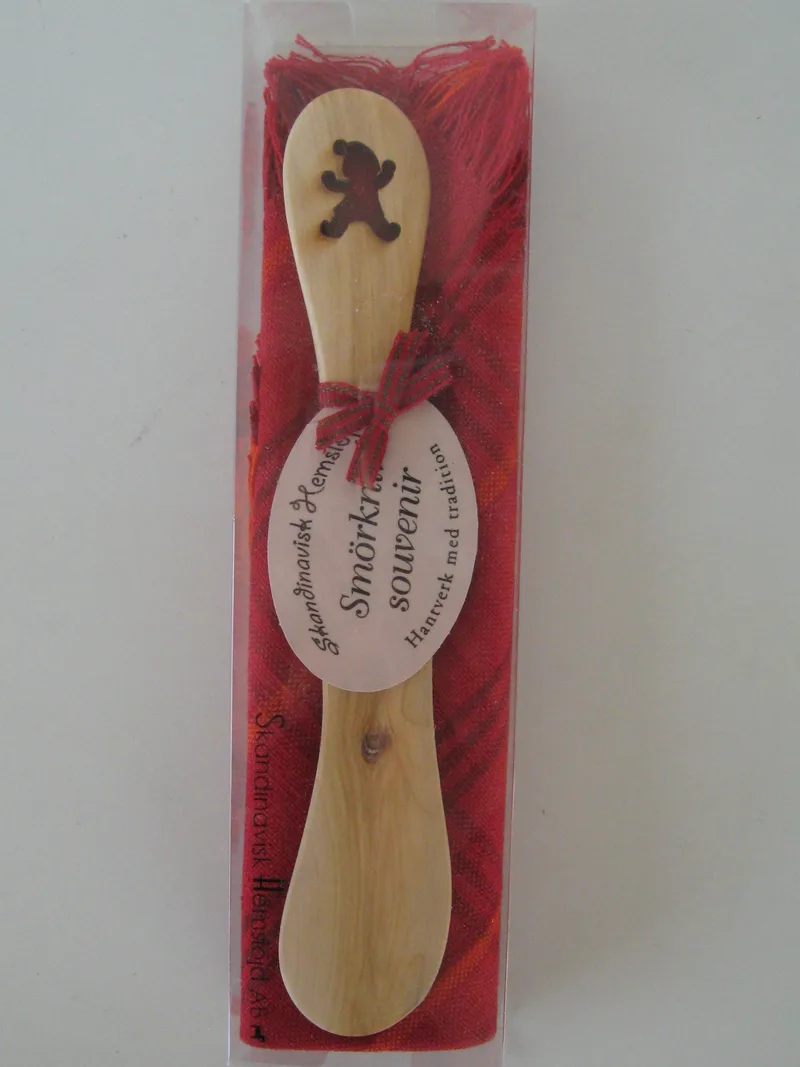 Boxed set with "Tomte" spreader and cookie cloth  10" x 10"  Made in Sweden