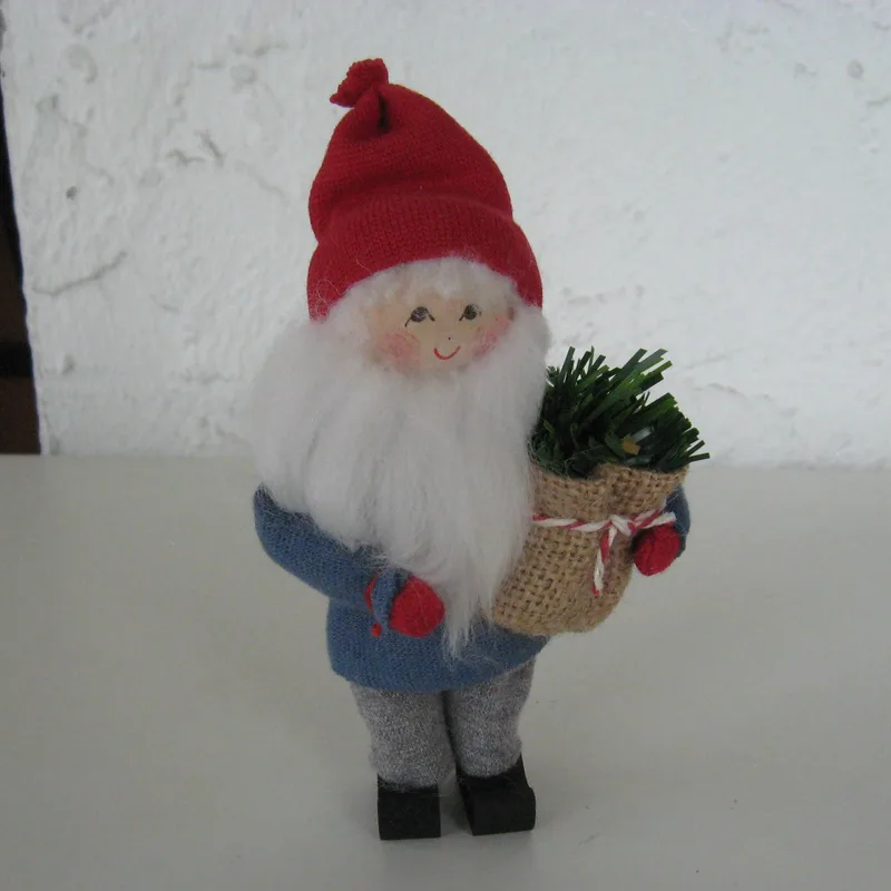 Tomte with a sack of greenery 6 " tall Butticki of Sweden