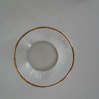 Bobeche: gold rimmed crystal  1/3/4"  Made in Sweden