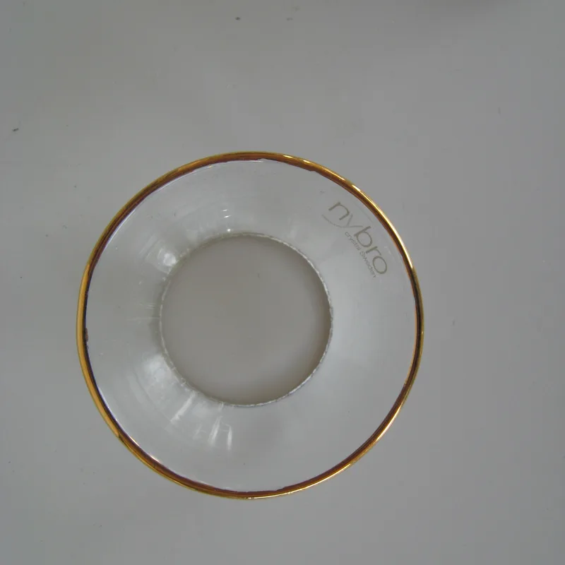 Bobeche: gold rimmed crystal  1/3/4"  Made in Sweden