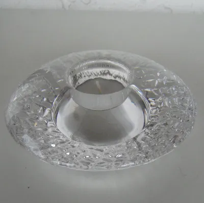 Orrefors "Discus" crystal votive