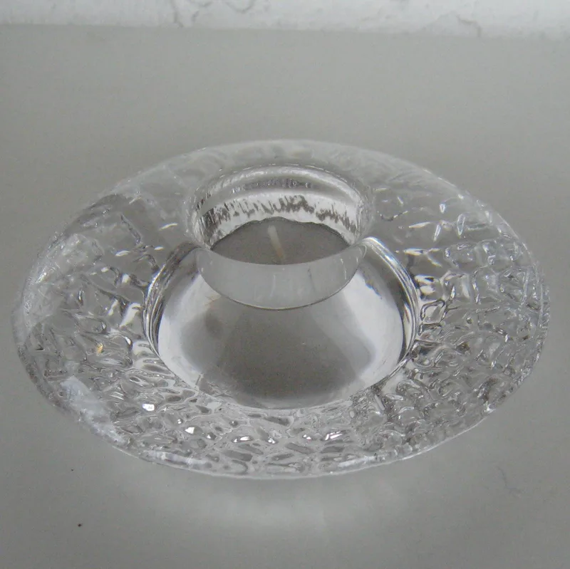 Orrefors "Discus" crystal votive