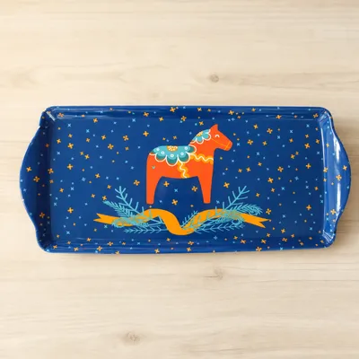 Almond Cake Tray "Dala Horse" melamine 15" x 6.5"