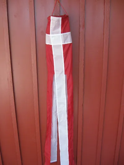 Danish red/white windsock, 60" long