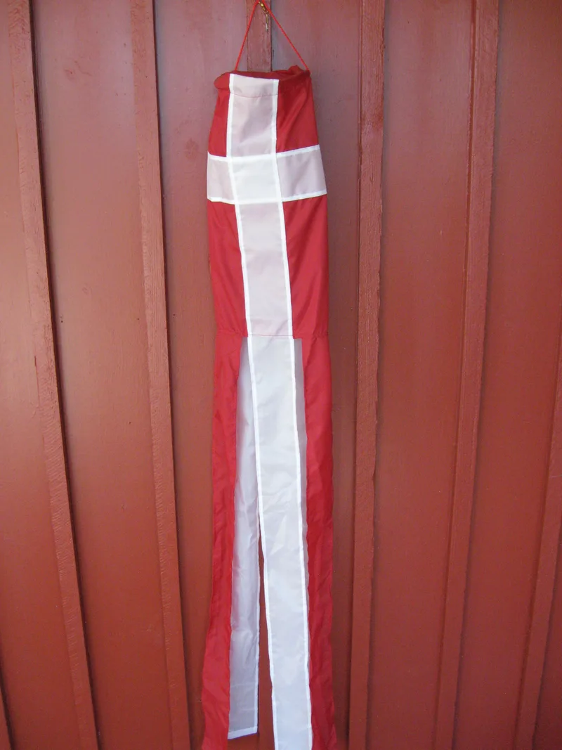 Danish red/white windsock, 60" long