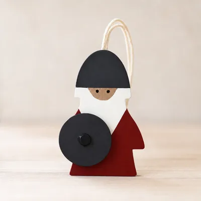 Viking ornament 2.5" wood Made in Sweden