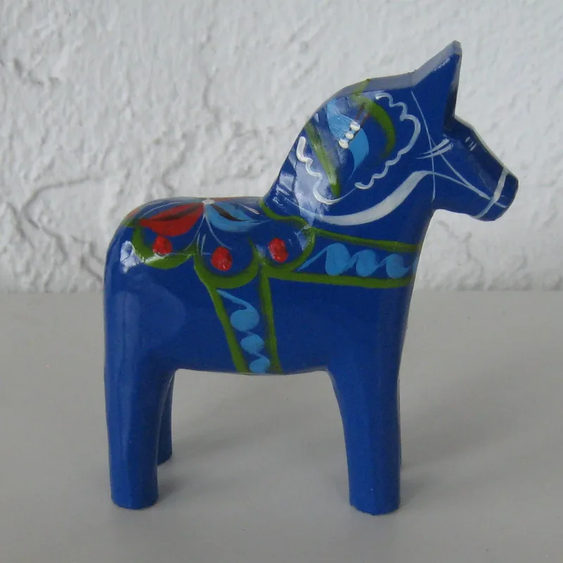 Blue Dala Horse 4"