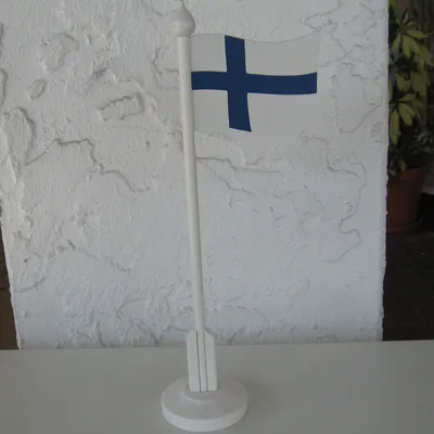 Handpainted wood Finnish table flag