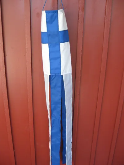 Finnish blue/white windsock, 60" long
