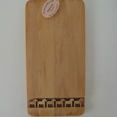 Dala horse cutting board 12"x 6" alder wood, Made in Sweden