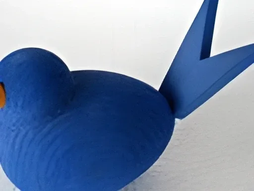 Wood blue bird 3" x 2"  Made in Sweden