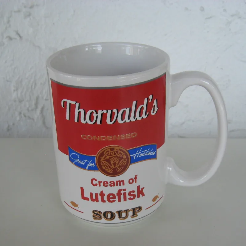 Mug, "Cream of Lutefisk soup"